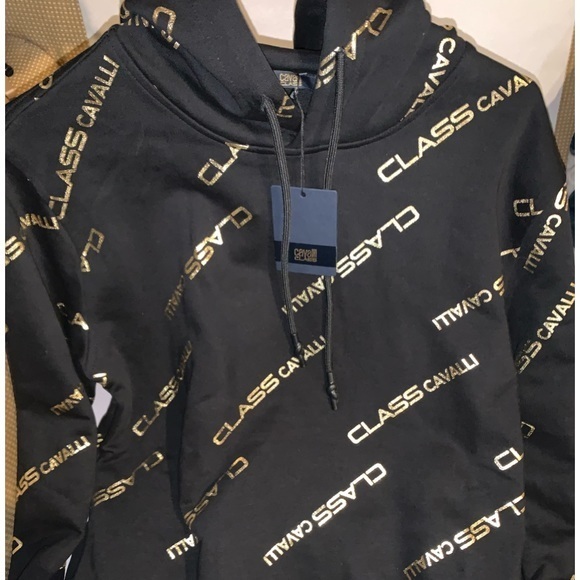 🔥 Mens hoodie ROBERTO CAVALLI CLASS medium mens $215+ CAVALLI